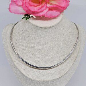 IBB 925 Sterling Silver - Omega 4 mm Chain Necklace 18'' Long Choker